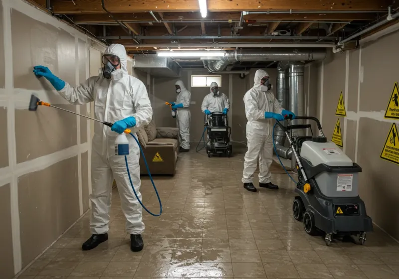Basement Moisture Removal and Structural Drying process in Sonora, TX